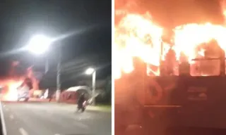Imagem ilustrativa da imagem Ônibus do Transcol fica destruído após pegar fogo na Serra