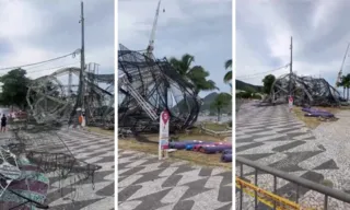 Imagem ilustrativa da imagem Árvore de Natal de 50 metros cai em Niterói, dois dias antes de ser inaugurada