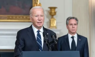 Imagem ilustrativa da imagem Biden chega a Israel e diz que explosão em hospital 'parece obra do outro lado'