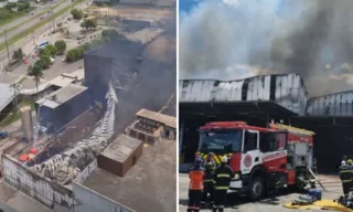 Imagem ilustrativa da imagem Combate às chamas na fábrica da Cacau Show não tem previsão para terminar