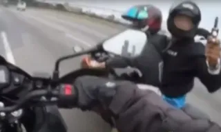 Imagem ilustrativa da imagem Motociclista grava o próprio assalto em alta velocidade em SP