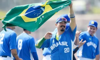 Imagem ilustrativa da imagem Pan: Brasil bate Cuba e segue invicto por pódio inédito no beisebol