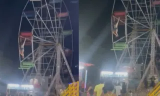 Imagem ilustrativa da imagem VÍDEO | Adolescente fica presa e cai de roda gigante em movimento