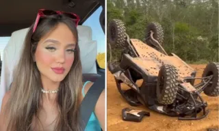 Imagem ilustrativa da imagem VÍDEO | Esposa do cantor Sorocaba sofre acidente e carro capota