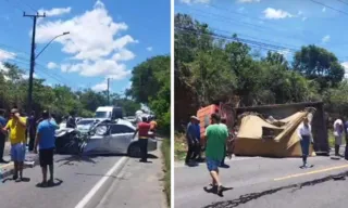 Imagem ilustrativa da imagem Acidente entre carro e caminhão deixa vítima presa às ferragens na Serra