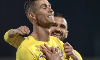 Imagem ilustrativa da imagem Cristiano Ronaldo estreia nova comemoração em primeiro gol no ano
