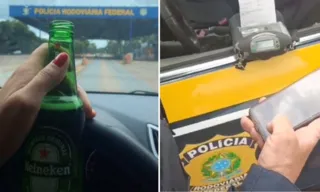 Imagem ilustrativa da imagem Motorista posta foto com cerveja ao volante e é multada em MG