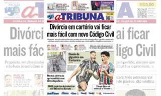 Imagem ilustrativa da imagem Confira os destaques do jornal A Tribuna deste sábado