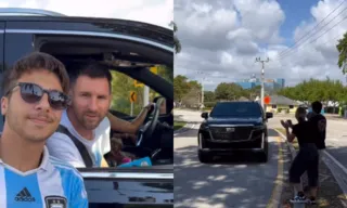 Imagem ilustrativa da imagem Lionel Messi faz sucesso nas ruas de Miami ao dirigir carro de R$ 750 mil