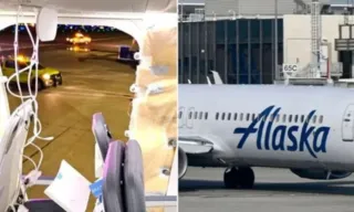 Imagem ilustrativa da imagem Passageiro que quase foi sugado para fora do avião abre processo contra Alaska Air