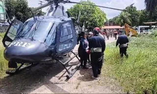 Imagem ilustrativa da imagem VÍDEO: Helicóptero resgata motociclista gravemente ferido em acidente com ônibus
