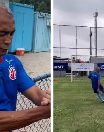 Imagem ilustrativa da imagem Romário publica vídeo do primeiro treino em retorno ao futebol pelo América-RJ