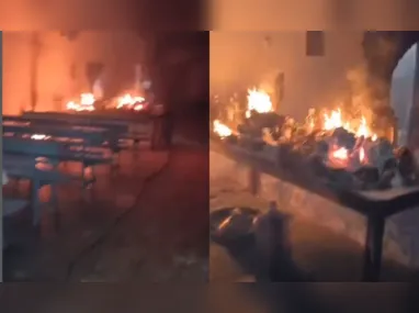 Fogo destruiu parte do terreiro em Vila Velha