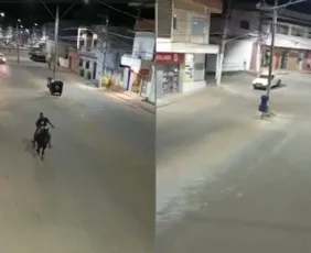 Imagem ilustrativa da imagem VÍDEO | Jovem montado em cavalo é perseguido por policiais no Sul do ES