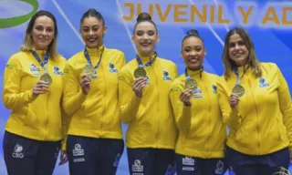 Imagem ilustrativa da imagem Capixabas ajudam Brasil a trazer festival de medalhas na Ginástica Rítmica