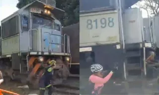 Imagem ilustrativa da imagem Ciclista é atingida por trem ao tentar tirar ‘selfie radical’