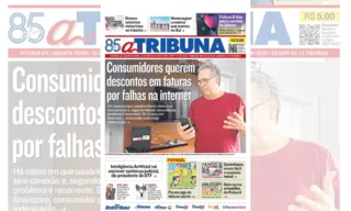 Imagem ilustrativa da imagem Confira os destaques do jornal A Tribuna desta quarta-feira