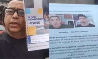 Imagem ilustrativa da imagem Homem vira réu após xingar Felipe Neto ao vê-lo em apostila de escola