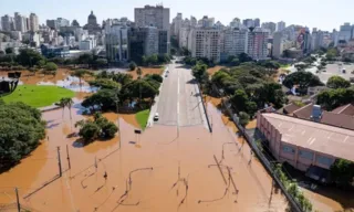 Imagem ilustrativa da imagem Nova cheia do Lago Guaíba cria fortes ondas em Porto Alegre