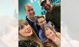 Imagem ilustrativa da imagem Príncipe William e filhos vão a show de Taylor Swift e dançam 'Shake It Off'