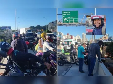 Imagem ilustrativa da imagem Corpo de motociclista arremessado da Terceira Ponte vai ser velado em Vila Velha
