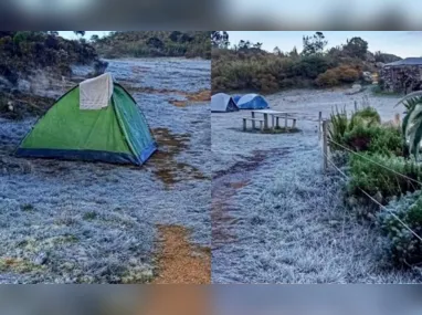 Imagem ilustrativa da imagem Região do Caparaó registra 0 ºC e geada em meio a fim de semana de calor no ES