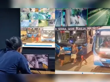 Imagem ilustrativa da imagem VÍDEO | Câmera 'tagarela' impede grupo de pular roleta de ônibus na Serra