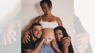 Imagem ilustrativa da imagem Casal realiza sonho de ser pais com barriga solidária e chá revelação viraliza