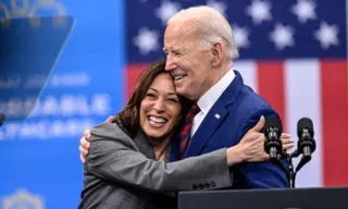 Imagem ilustrativa da imagem Biden declara apoio a Kamala Harris após desistir de reeleição