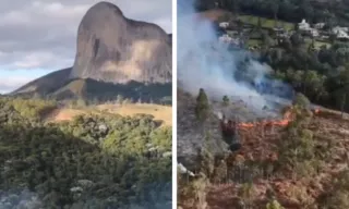 Imagem ilustrativa da imagem Bombeiros combatem incêndio em vegetação em Pedra Azul