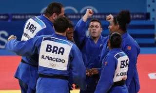 Imagem ilustrativa da imagem Brasil bate Itália nas equipes de judô e garante o bronze