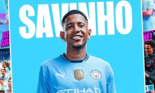 Imagem ilustrativa da imagem Manchester City oficializa o atacante Savinho até 2029: 'Emocionante estar aqui'