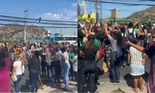 Imagem ilustrativa da imagem Servidores protestam em frente ao Palácio Anchieta e complicam trânsito em Vitória