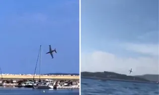 Imagem ilustrativa da imagem VÍDEO | Avião cai durante apresentação na França e piloto é encontrado morto