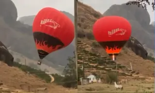 Imagem ilustrativa da imagem VÍDEO | Balão encosta em rede elétrica e cai no Noroeste do ES