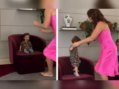 Imagem ilustrativa da imagem Claudia Raia mostra vídeo do caçula dançando: 'Quem é o gostoso da mamãe?'