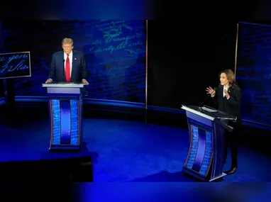 Donald Trump e Kamala Harris estiveram frente a frente pela primeira vez em debate na noite de terça