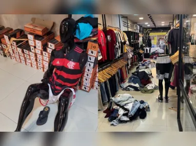 Imagem ilustrativa da imagem Roupas e acessórios falsificados são apreendidos pela polícia em Linhares