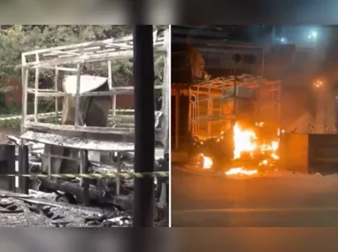 Imagem ilustrativa da imagem Trailer é incendiado em Vitória e vídeo mostra ação criminosa