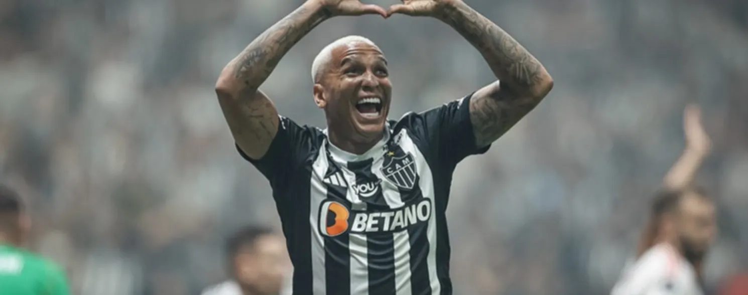 Imagem ilustrativa da imagem Reveja o show de Deyverson que colocou o Atlético-MG perto da final da Libertadores