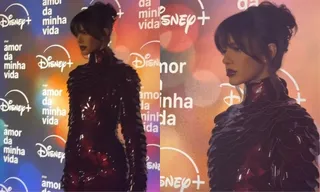 Imagem ilustrativa da imagem Bruna Marquezine usa look de R$ 70 mil no lançamento de série e divide opiniões