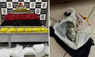 Imagem ilustrativa da imagem Polícia apreende 240 quilos de maconha e granada em casa na Serra