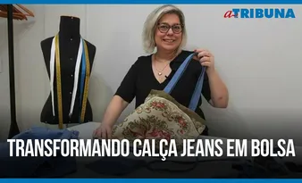 Imagem ilustrativa da imagem Veja como transformar calça jeans em bolsas