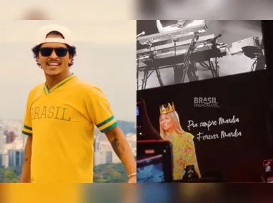 Imagem ilustrativa da imagem Bruno Mars faz homenagem a Marília Mendonça em show; veja vídeo