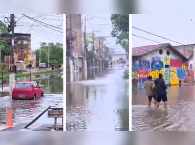 Imagem ilustrativa da imagem Chuva provoca pontos de alagamento na Grande Vitória. Veja vídeos