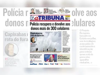 Imagem ilustrativa da imagem Confira os destaques do jornal A Tribuna desta quinta-feira