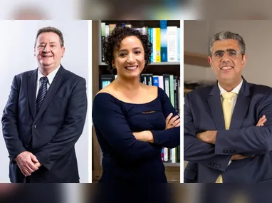 Os candidatos à presidência da OAB-ES Ben-Hur, Rizk e Erica Neves