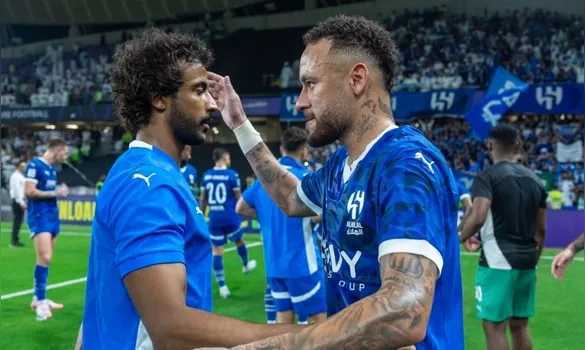 Imagem ilustrativa da imagem Neymar volta após um ano e quase faz gol em 29 minutos em vitória do Al-Hilal