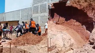 Imagem ilustrativa da imagem Homem é soterrado após acidente em obra em Guarapari. Veja vídeo