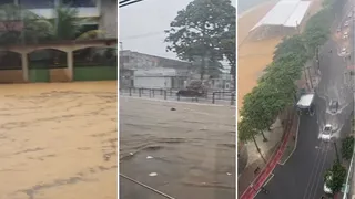 Imagem ilustrativa da imagem VÍDEO | Chuva forte causa alagamentos na Grande Vitória